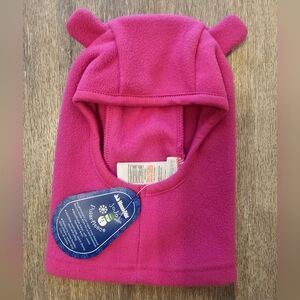 NEW Jojo Maman Bebe snow mask hat with bear ears JoJo in the snow PINK girls 12